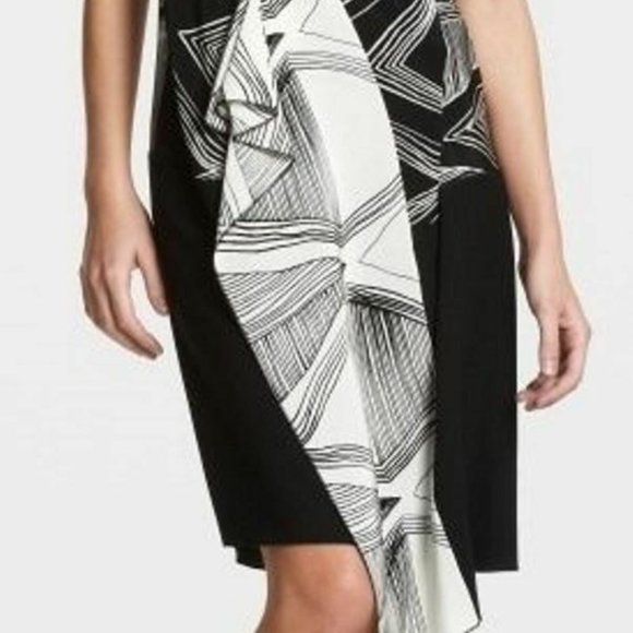 BCBG Max Azria Black Combo Scarf Dress - Picture 2 of 2